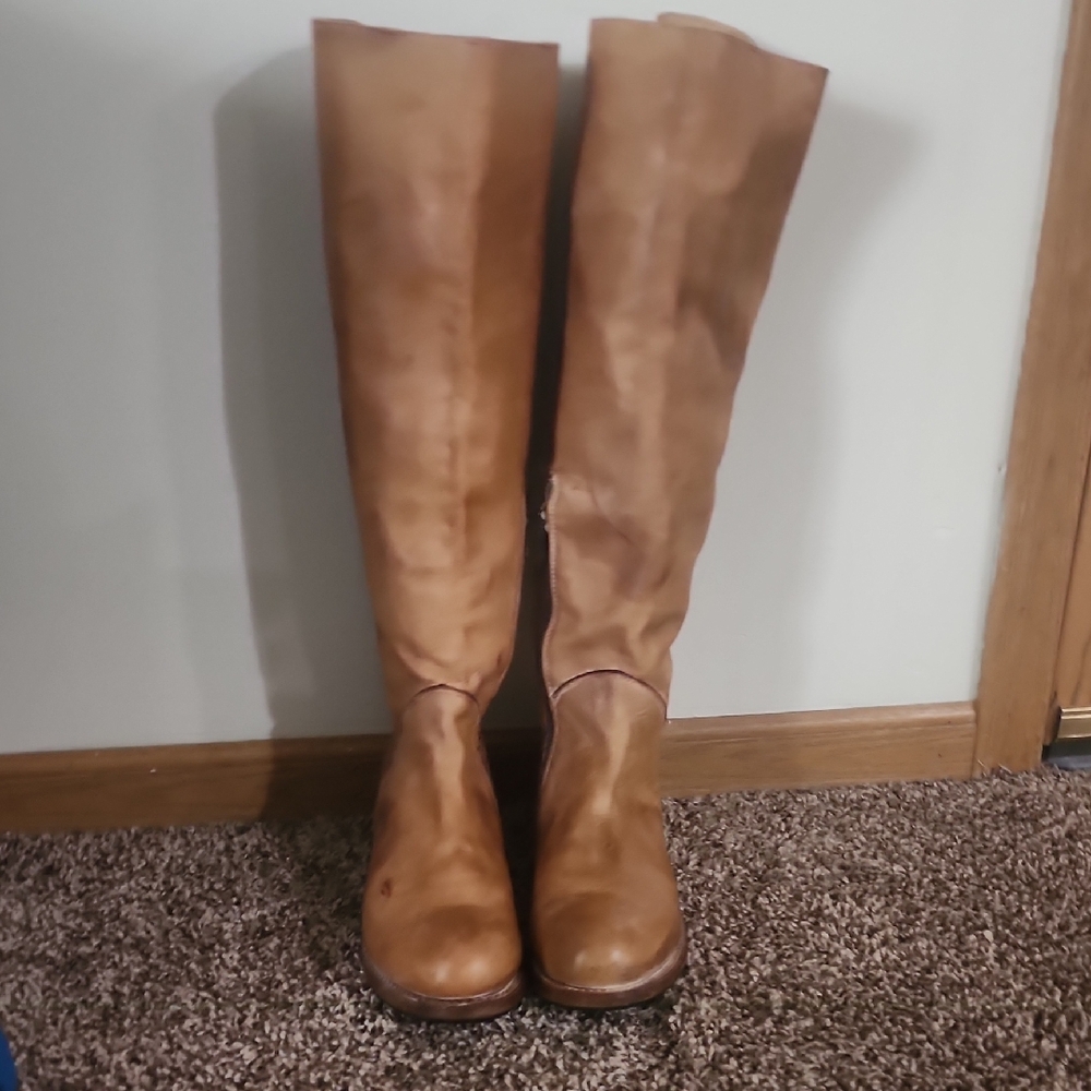 BED|STU Tan Lace Up Boots